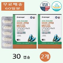 엔젯오리진 뉴질랜드 푸른홍합 초록입홍합 추출물 17500 비타민D 청소년 30캡슐 2개