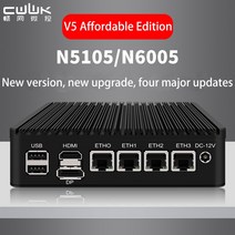미니피씨 미니컴퓨터 미니PC 업그레이드 i226-V N10/N600 V 소프트 미니 호스트 PVE/ESXI 팬리스 에너지 절약 PC 저렴한 에디션., N5105-i226-V5, UK, 16G RAM 128G SSD