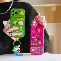 아이폰 14 pro 케이스 디즈니 토이 스토리 딸기 bear with 3d 인형 품 화장 거울 전화 for iphone 11 12 13 14 max xs xr cover