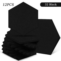 차음 흡음 방음 스튜디오 어쿠스틱 폼 패널 스폰지 소음, Large Hexagon, 32 Black, 1.0cm Super Density