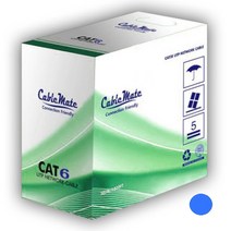 케이블메이트 CAT6 305M 블랙 단선 UTP 랜케이블 랜선 시공용 납품용, cat.6 305m 블루