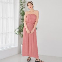 헤링본 점프수트 오프숄더 와이드팬츠 HC462