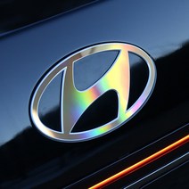 어른킹 그랜져 GN7 현대 로고 엠블렘 포인트 데칼 스티커 후드 프론트 트렁크 리어 레터링 자동차 튜닝 필름, 크롬실버, C-리어 레터링