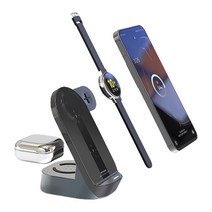 갤럭시 올인원 15W 3in1 무선충전거치대(스마트폰/갤럭시워치/갤럭시버즈), 블랙, 1개