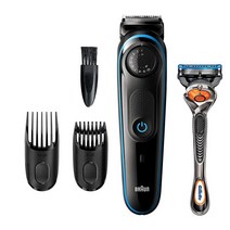 브라운 수염 트리머 3 전기 이발기 0.5mm-20mm 컷 (0.5mm 폭) PRO 블레이드 탑재 통째로 수세 BT3240 블, 단일옵션