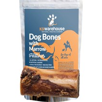 K9warehouse 쇠고기 골수 2-3인치 개 뼈 간식 6 카운트