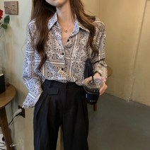 페이즐리 셔츠 블라우스 가을 루즈핏 데일리룩