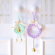 DIY 친환경 도어벨 리스 만들기 업사이클링 키트 양말목 새활용 환경교육, 라벤더