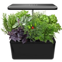 가정용스마트팜 수경 재배 시스템 실내 허브 정원 스타터 키트 with led Grow light smart garden planter for home 보육 냄비 스마트팜 25, 블랙유 플러그