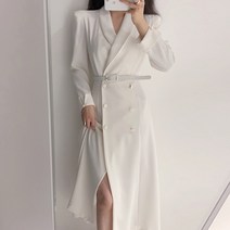여성 드라마 연예인 갯마을 원피스 더블 레이스 가 위 재킷 조여정원피스