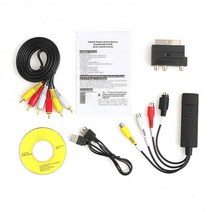 1 조각 usb 2.0 이지 캡 오디오 새 비디오 dvd vhs 레코드 캡처 카드 pc, 검은색