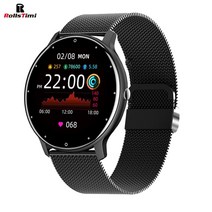 스마트 카드 리더기 휴대용 카드단말기 Rollstimi 스마트 워치 남성 패션 여성 IP67 방수 팔찌 스포츠 피트, 05 Black W