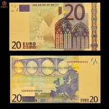 지폐모형 동전모형 모형동전지폐 애국심 기념 지폐 24k gold banknote euro currency 20 euro replica gold plated banknote, 500유로