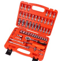 자동차정비공구 세트 기능사 Car Tool Repair자동차 수리 도구 세트 46pcs 1/4 인치 소켓 래칫 토크 렌치, 03 53pcs