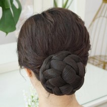 살롱드메리 와플 가발 가채 가모 한복 혼주 올림머리 똥머리 한복머리장식, 1개, 브라운