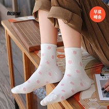 멜로우 여성 고급 귀여운 비누방울 중목 양말 5종 6켤레