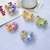 명품 자개 하트 달나라 케어베어 곰돌이 하리보 탈부착 아크릴 그립톡 스마트톡 핸드폰거치대, 그린