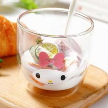 유러스 산리오 캐릭터즈 형압 이중 유리컵(수입), 선택:시나모롤, 단품