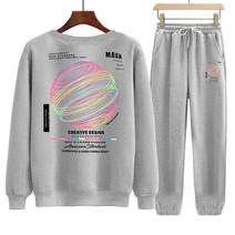 SET 쭈리 오버핏 맨투맨 쭈리일자팬츠 오로라 트레이닝세트