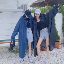 맥시 롱 데님 셔츠 원피스