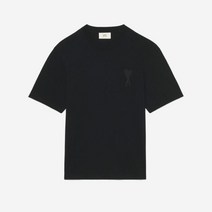 아미 톤온톤 하트 로고 티셔츠 블랙/느와르 - 22SS AMI de Coeur Tone-On-Tone T-Shirt Black/Noir 남성 반팔티셔츠