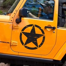 지프 스타 스티커 (빈티지 타입) SUV 오프로드 캠핑 (다양한 사이즈 가능), 1개, 화이트 (600mm)