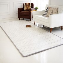 삼바텍 1+1 퓨어 PVC 놀이방매트 울트라특대형 140x400cm 유아 어린이 거실 아이방 층간소음방지 매트, 헤링본화이트