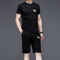 트렌디 캐쥬얼 남성 반팔 반바지 트레이닝복 상하세트(4color)