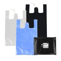 무상표 청유백색 손잡이비닐봉투 / 분리수거 쓰레기봉투 마트 시장 푸드트럭, 별대 20리터 100매