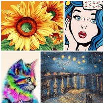 메이리앤 보석십자수 어린이 비즈아트 명화 풍경 캐릭터 DIY 세트, 0001.블루걸 30*40cm