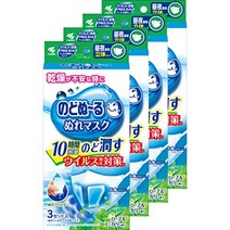 노도누루 일본 편도선 일상용 수분 가습 마스크 허브향 12매 목 건조 수분 필터 고바야시, 4개 12매, 4개 12매개