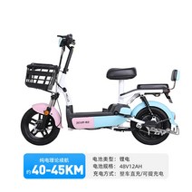 전기 자전거 안녕하세요 새로운 국가 표준 48v 리튬 배터리 통근 장거리 달리기 스마트, 12아, 1-Colorful Yuancai 라이트 블루핑크 -
