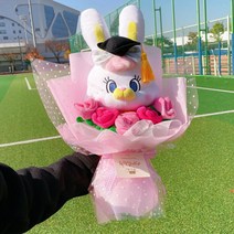 리코 졸업식 인형꽃다발, 봉제장미 5송이 핑크