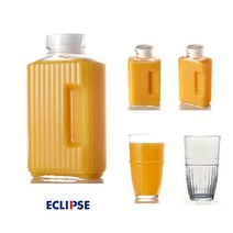 프랑스 수입 이클립스 뉴트로 유리물병+컵4p 5종 구성, 2L+350mm*4