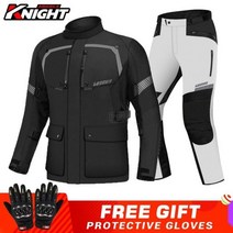 방수 오토바이 자켓 남성 사계절 레이싱 전문 보호 반사 모토크로스 슈트, 502-Black Suit WH|XXXL