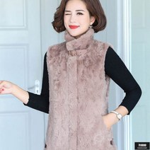 가바바 여성 빅사이즈 숏조끼 부드러운 촉감에 지금입기 딱 좋은 인조퍼자켓 5XL까지 G58600