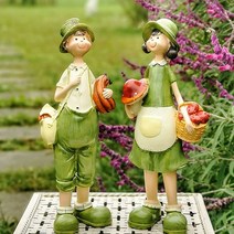 정원 꾸미기 마당 야외 소품 장식 공예품 농부 인형 조각, 대형 세트