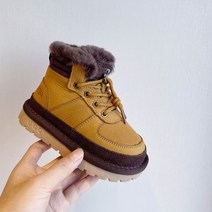 스노우보드신발 보드부츠 스노우보드부츠 스노우보드화 스노우부츠 화 겨울 스노우 부츠 판 패션 미니언 코튼 리얼 가죽 남녀 빅, 노란색
