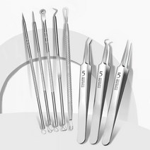 집게 여드름압출기 면포 피지핀셋, 여드름압출기 8종, 1개