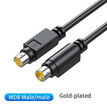 PLC 케이블 male to S 터미널 MD8 핀 라운드 헤드 순수 구리 니켈 도금 데이터 통신, 02 Gold-plated_02 1.5M