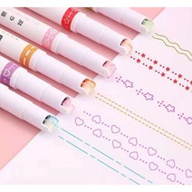 선긋기 펜 롤러펜 귀여운 라인펜 6pcs