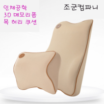 고고스 차량용 목 허리 쿠션 인체공학 3D 메모리폼 현대 기아 1톤 2.5톤 5톤 트럭, 베이지