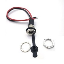 DC커넥터 10a ip68 방수 5.5x2.1mm 55215525 ​​ 전원 소켓 암 잭 패널 마운트 솔더 -022b 어댑터(너트 스냅 포함), 1개