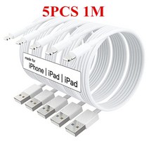 usb기기 usb 5Pack 고속 충전 케이블 아이폰 12 미니 프로 최대 11 XS Xr X 6 7 8 플러스 5s AirPods 애플, 02 5PCS 1M