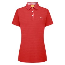 루이까스텔 여성 체크포인트 제원단 프린트 에리 티셔츠_3LTTS592R