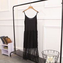 빅사이즈민소매원피스 봄 여름옷 레이스 끈뷔스티에원피스 여성 러블리 이너 태슬 롱 3682138307