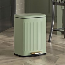 무소음페달휴지통 사각페달휴지통 화장대 밀폐커버 쓰레기통, 화이트