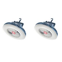 2in1 led 다기능 방수 텐트 팬 충전식 캠핑 램프 휴대용 usb 충전 팬 라이트 하이킹 라이트, 2개, 파란색
