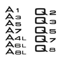 아우디 A1 A3 A4L A5 A6 A7 A8L Q2 Q3 Q5 Q7 Q8 용 3D 크롬 도금 광택 블랙 ABS TDI TFSI 후면 로고 스티커 부품 스타일링, 19.Black - A8L