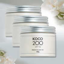 KOCO200 먹고 바르는 국내산 197달톤 저분자 100% 생 콜라겐 멀티 파우더 코코200, 100g x 3통, 3개